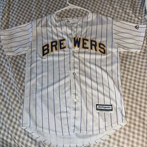 Brewers button up jersey Youth/Childrens